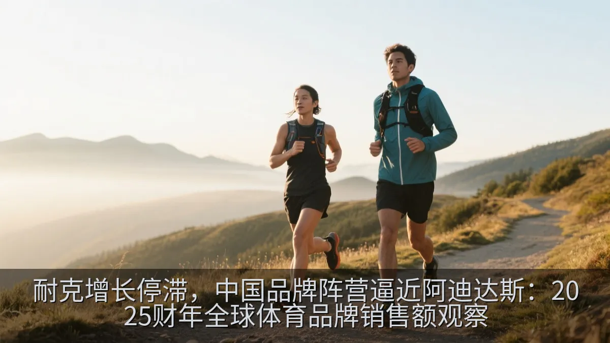 户外跑步者穿着专业运动装备,在山地步道训练